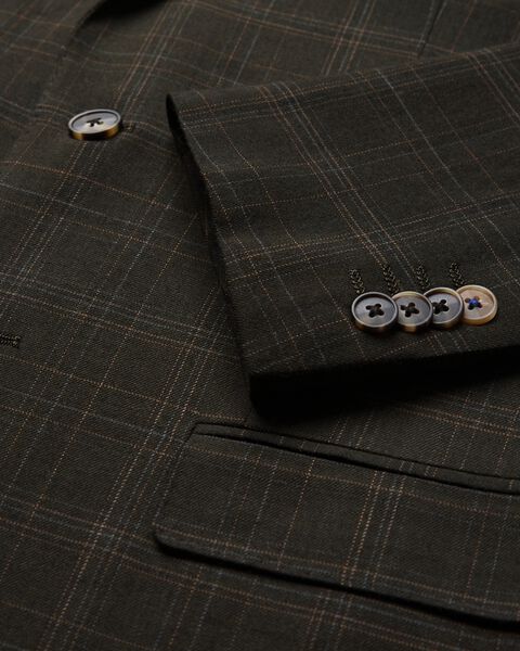 Regular Stretch Wool Check Tailored Jacket
